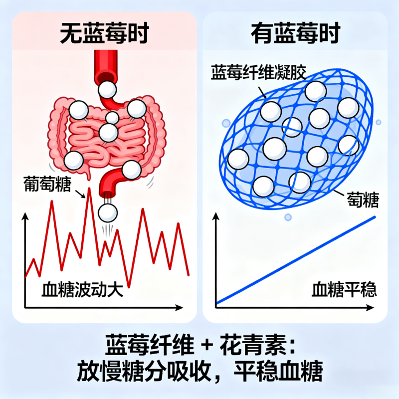 蓝莓是血糖的 “稳压器”-健蓝膳吾
